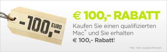 100 Euro Rabatt bei MacTrade fuer MacBook