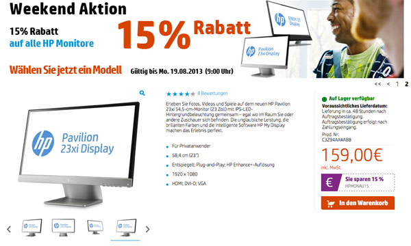 HP-Gutschein-Rabatt-Monitor