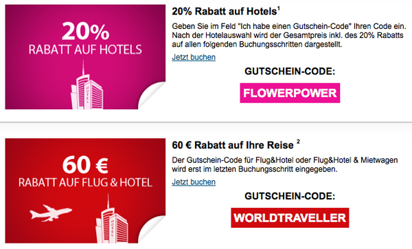 eBookers Gutschein und Rabatt für Hotel und Flug