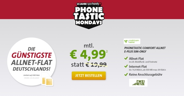 günstige Telefonfalt und Internetflat unter 5 Euro im Monat