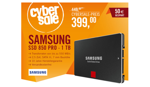 Samsung SSD Festplatte 850 Pro 1TB unter 400 Euro