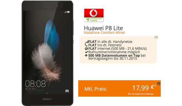 Vodafone Allnet Flat 1GB Huawei P8 lite