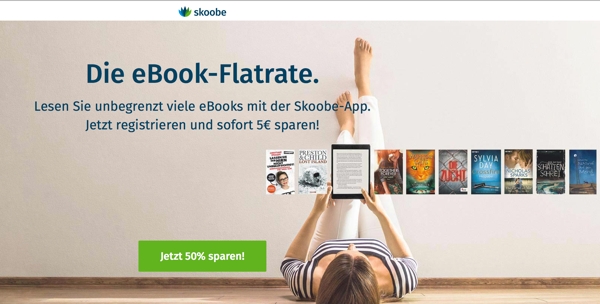 Skoobe eBook Flatrate 50% günstiger