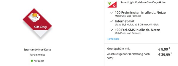 Vodafone Surfvolumen und Freiminuten