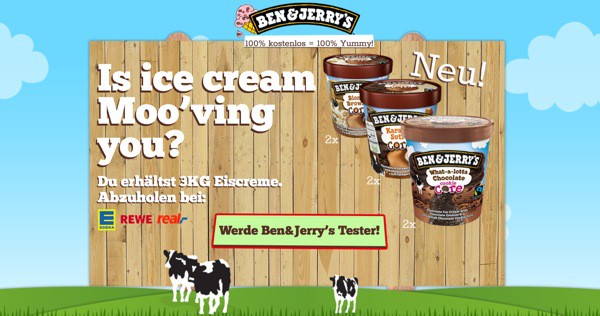 Ben & Jerry´s Eis kostenlos testen und probieren