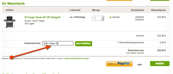 gartenxxl.de Gutscheincode und Coupon einlösen