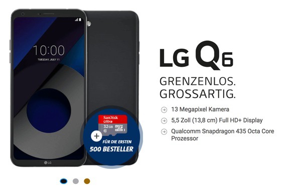 LG Q6 Handyvertrag mit Gewinn