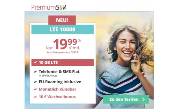 10 GB LTE Telefon-Flat unter 20 Euro