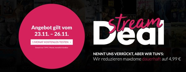 maxdome Gutschein günstiger
