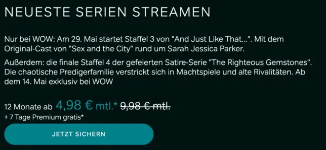 WOW günstiger streamen
