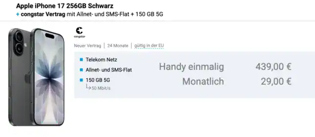 iPhone 17 Telekom Vertrag Netz