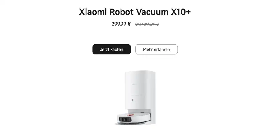 Xiaomi Robot Vacuum X10 Plus – Saug- und Wischroboter unter 300