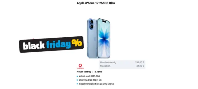 Apple iPhone 17 mit Vodafone Unlimited Vertrag