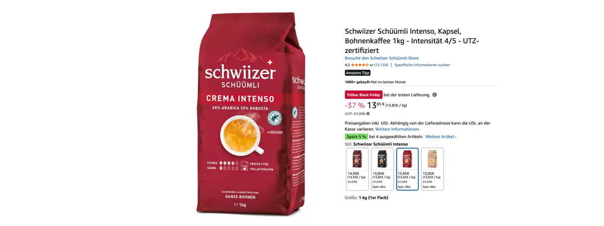 Schüümli Kaffee günstiger kaufen