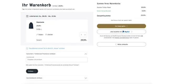 Tchibo Gutschein einlösen
