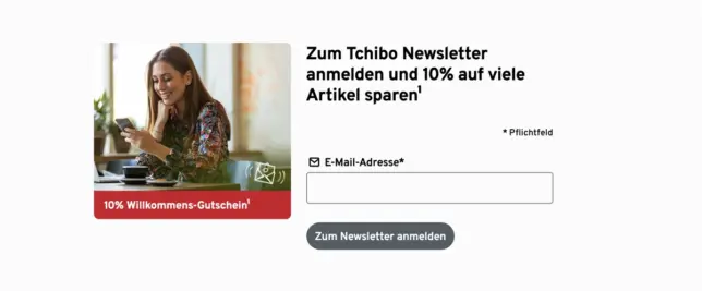 Tchibo Newsletter Gutschein anmelden