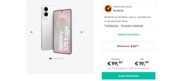 Samsung Galaxy S25 Edge mit Vertrag