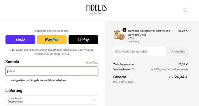 fidelis Gutschein einlösen