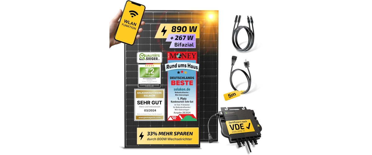 günstiges Balkonkraftwerk Solakon