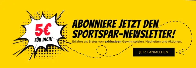 sportspar 5 Euro Newsletter Gutschein