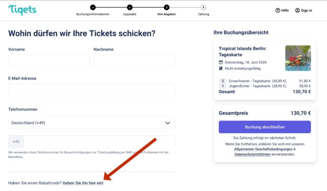 Tiqets.com Gutschein einlösen