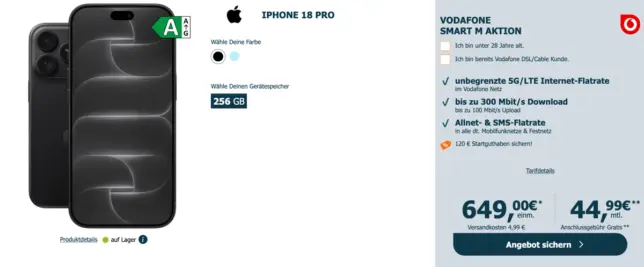 iPhone 18 Pro mit unlimited Vertrag