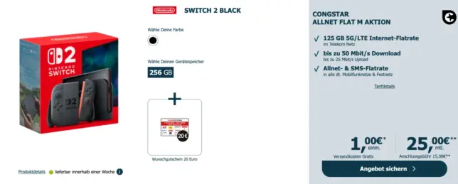 Nintendo Switch 2 mit Vertrag