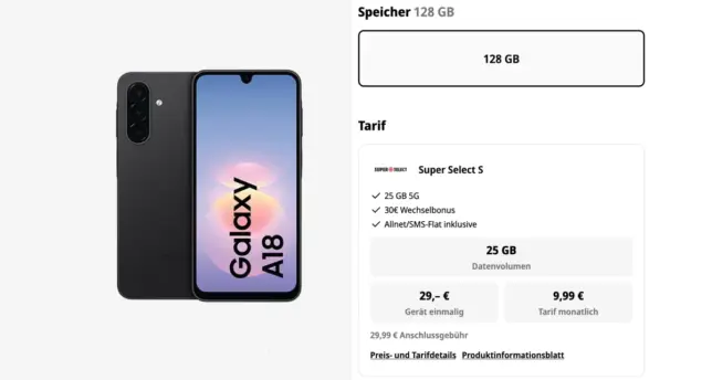 Samsung Galaxy A18 mit Vertrag